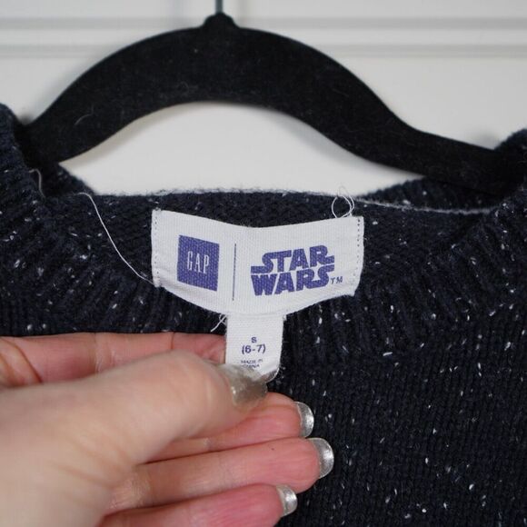 GAP Star Wars Kids Boys Sweater Size S 6-7 Storm Trooper Intarsia Crew Pullover - Picture 3 of 3